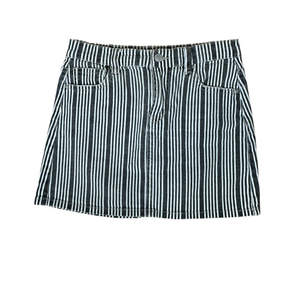 Super Cute SKY & SPARROW Tilly's Striped Denim Jean Jeans Mini Skirt Size Small